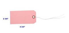 1,000 pcs of 4 3/4″ x 2 3/8″ Size 5 Pink Cardstock Hang Tag Tags with Wire 13 Pt