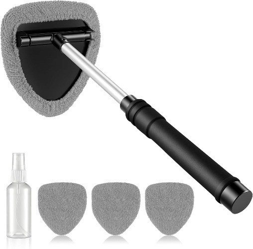 Windshield Cleaner Tool, Car Interior&Exterior Window Cleaning Too Color: Gray