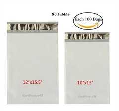 200 Each 100 10×13 12×15.5 Poly Mailers Shipping Envelope Self Sealing Bags 2Mil