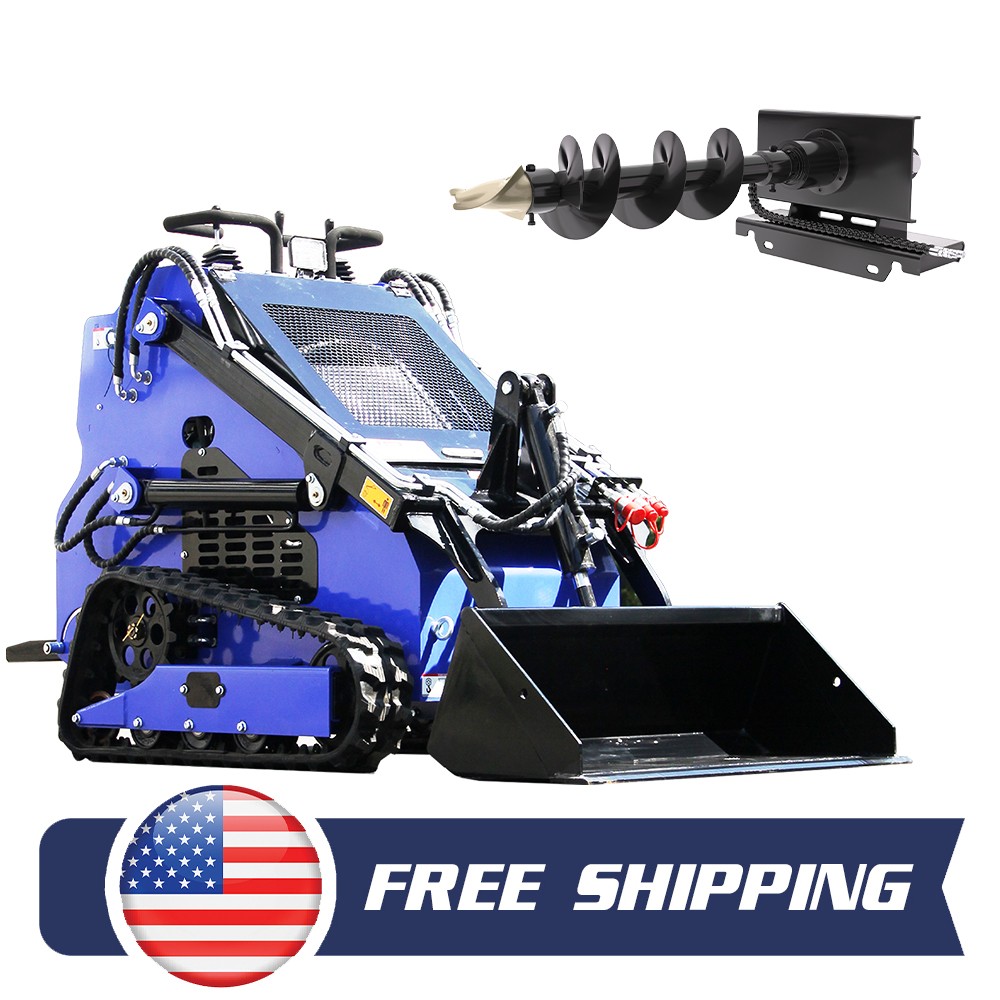 Mini Skid Steer 22HP Twin cylinder Tracked Loader with Attachment Rotarydri