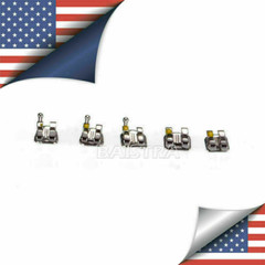 AZDENT Dental Orthodontic Metal Brackets Braces Mini Roth Slot.022 Hooks 3-4-5