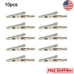 10-Pack 51mm Stainless Steel Alligator Clips for Electronic Testing
