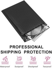 4×8 #000 Black Poly Bubble Mailers Self-Seal Padded Envelopes Small Ship