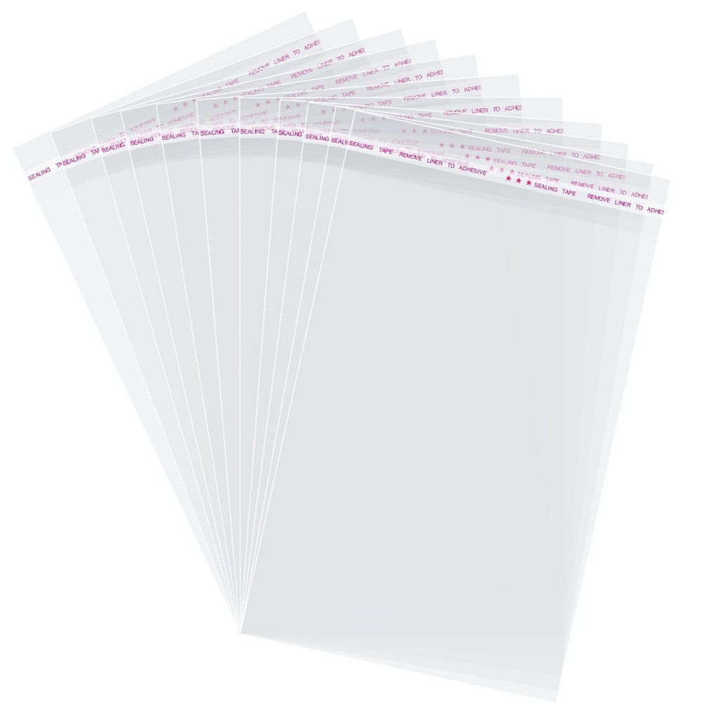 Morepack Self Sealing Cellophane Bags,7×10 Inches 200 Pcs Clear Resealable Ce…