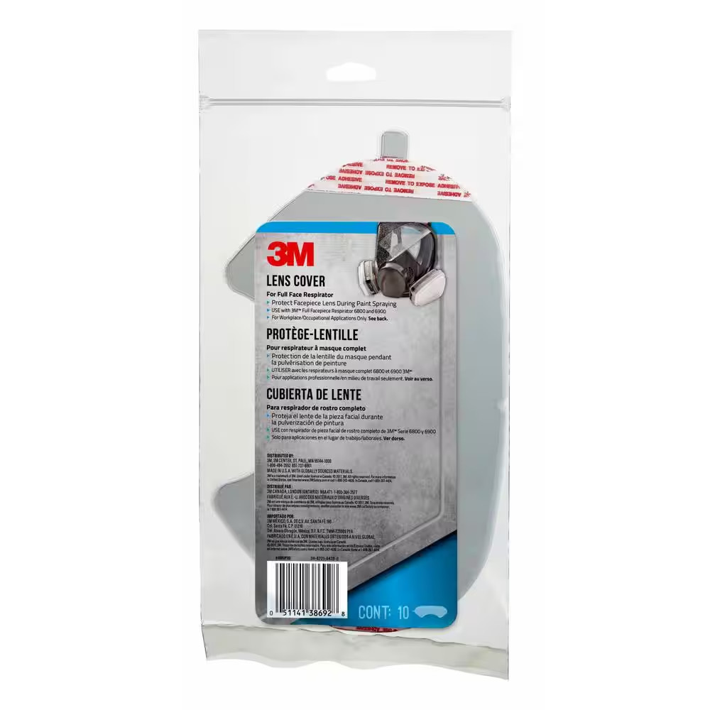 6000 Series Lens Cover for Full-Face Respirator (Case of 5,10-Packs)