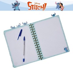Stitch Tab Journal Notebook, Spiral Bound, 96 Lined Pages, 8 x 7 inches, Blue