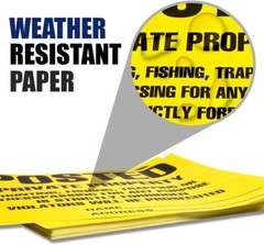 Posted Signs 20-Pack, No Hunting/Trespassing, Heavy Duty, 11″x11″ Yellow