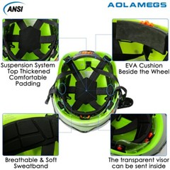 CE Construction Safety Helmet With Visor Built In Goggles Earmuffs ANSI Hard Hat