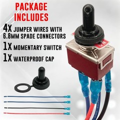 12V 30A DPDT Reverse Polarity Momentary Toggle Switch Waterproof 4 Pin ON-OFF-ON