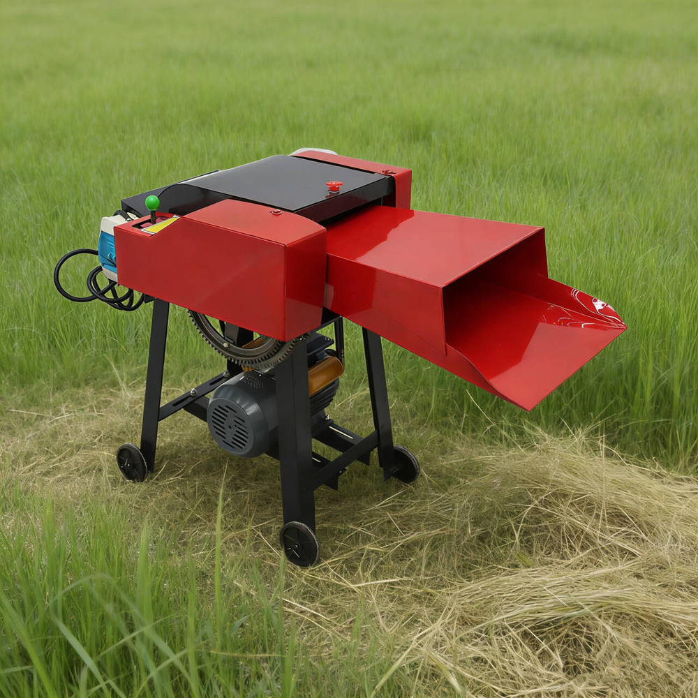 220V Hay Chopper Animals Feed Fodder Cutting Corn Straw Chaff Cutter 6 Blades