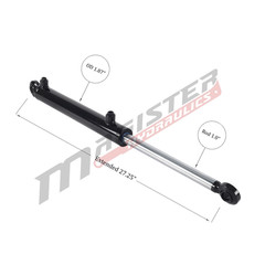 Hydraulic Cylinder Welded Double Acting 1.5″ Bore 10″ Stroke Swivel Ball/Eye