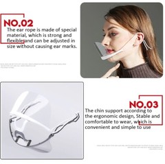 Transparent Clear Plastic Anti-fog Mouth Shield Great Restaurant+Straps – 10pcs