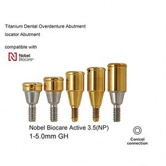 Titanium Overdenture Abutment for Nobel Active Implant NP/RP Zest Locator Males