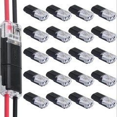 20/50 Pieces of Locking Plug-In Dual-Wire Led Connectors, 2-Pin 2-Way