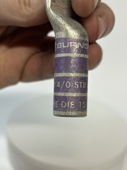 Lot of 7 Burndy YA28-2N 4/0 AWG Copper Compression Lugs 2-Hole Purple Die 15