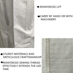 FIBC Bulk Bags 35″X35″X43″ – Pack of 10 Duffle Top, Flat Bottom | Heavy Duty Con