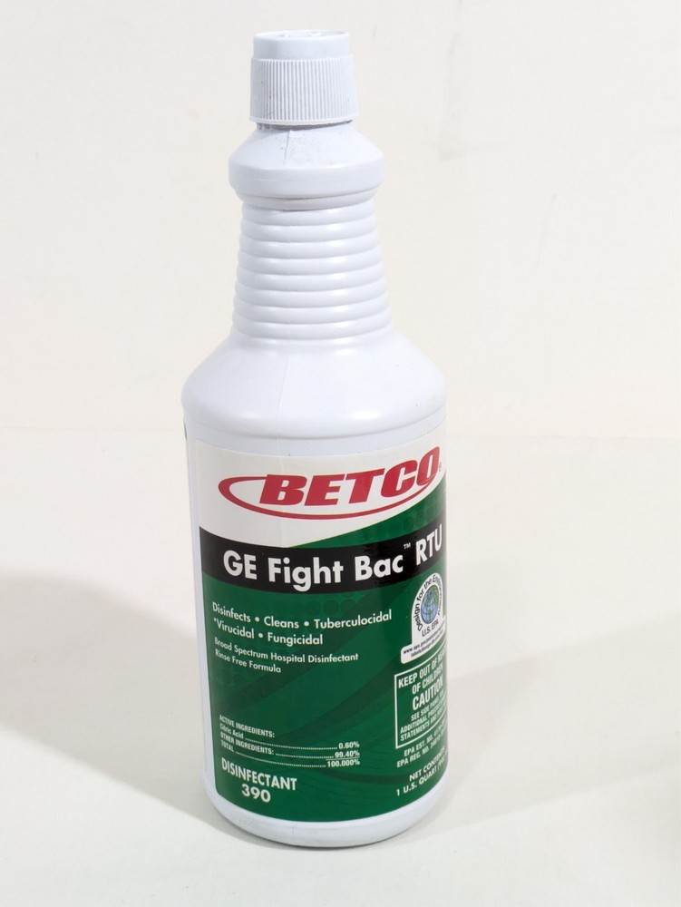 Betco GE Fight Bac RTU Disinfectant 390 Cleaner 32oz / 1 Quart Bottle [946 mL]