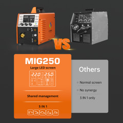 110V 220V 4-in-1 Aluminum MIG Welder Gas/Gasless 250 AMP TIG MMA Welding Machine