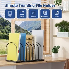 9 Section Metal File Sorter Organizer, Black