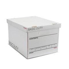 Corrugated File Box with Lift Off Lid, Letter/Legal Size, 10 Pack, White/Black