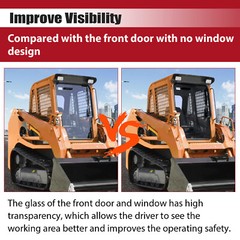 Clear Front Windshield Door Glass For Takeuchi TL8/TL10/TL12/TL130/TL150/TL230