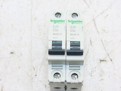 Schneider Electric C60 2A Multi 9 D2A Circuit Breaker 1 Pole DIN Rail Lot of 2