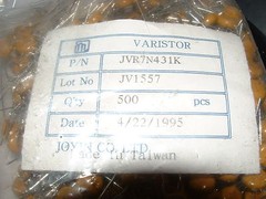 15x JVR7N431K metal oxide varistor MOV VDR 275V AC 430V clamp voltage 7N431k 33J