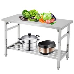 Folding Work Table Heavy Duty Stainless Steel for Kitchen Dining Restaurant
