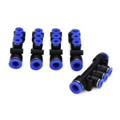 5 Pack, Pneumatic Manifold Fitting, 2 to 1 Push Connect 5/32″ Tube to 1/8″ Tube