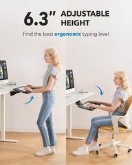 AX WABER Keyboard Tray Under Desk with Storage Drawer, Height Adjustable