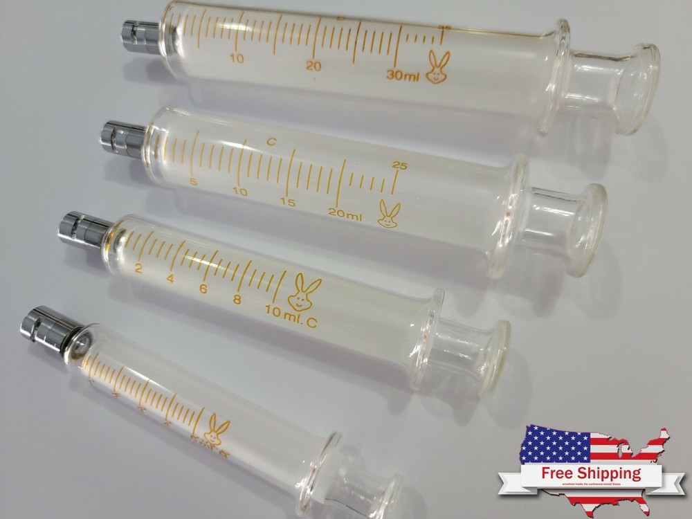 5 mL 10 ml 20 mL 30 mL GLASS SYRINGE LUER LOCK TIP / SLIP TIP DISPENSER NEW USA