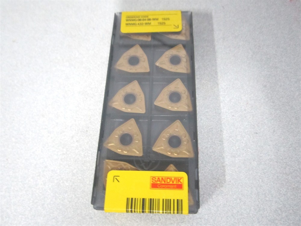 Sandvik (5756725) WNMG432WM 1525 8.69mm x 0.80mm Cermet Turning Insert – Qty 10