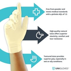 Unicare Latex Disposable Gloves Versatile, Powder Free, Examination…