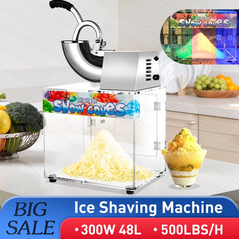 VNN Commercial Shaved Ice Machine,48L 500LB/H Snow Cone Machine for Gatherings