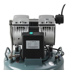 Ultra Quiet 50dB Oil-Free Air Compressor for Dental Use 24L Tank 120V Dual Gauge