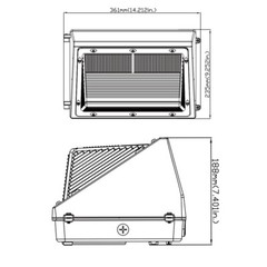 3Pack 120W LED Wall Pack Light Outdoor Commercial Industrial Security Lighting