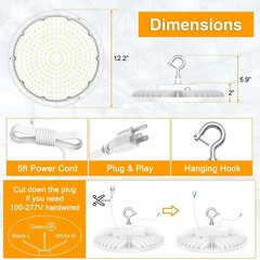 10 PACK 150W UFO LED High Bay Lights 4500K/5000K/5700K Commercial Lamp Dimmable