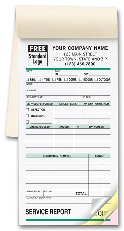 365 Pest Control Form Small Service Order Booked 3 3/8 x 6 1/4″