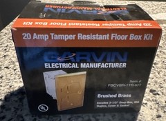 Southwire FBCVBR-1TR-KIT 20 amp Tamper Resistant Floor Box Kit (Brushed Brass)