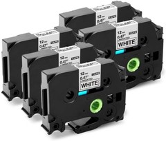 5 Pk Compatible Label Maker Tape 12mm for Brother P-Touch TZ-231 TZe-231 0.47in