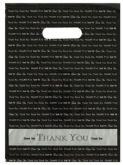 9×12 Black “Thank You” Die Cut Handle Plastic 50 Count (Pack of 1),