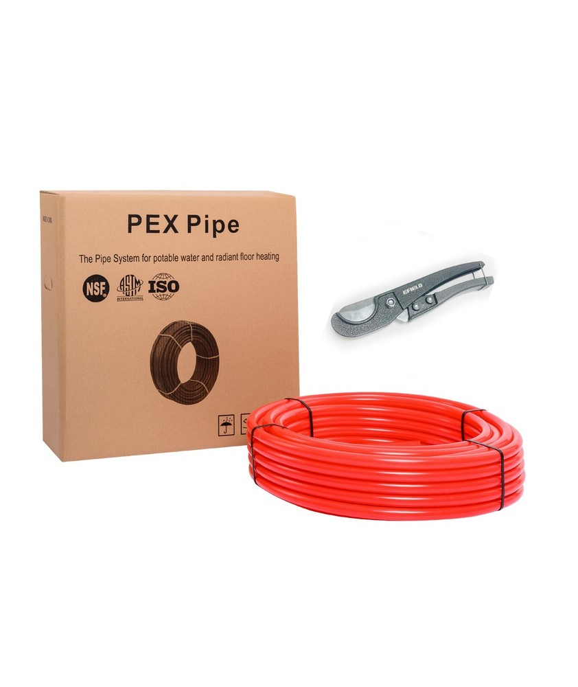 EFIELD NSF Certified Pex Pipe 1/2″ x 100ft Red for Potable Water & Cutter