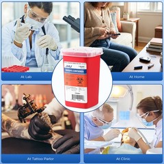JMU Ever Ready Sharps Container Waste Disposal 1 Quarts / 32oz – RED 1/3/5Each