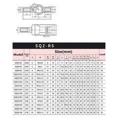 Straight Shape SQZ / Angle SQ Ball Joint Rod End Bearing M5 M6 M8 M10 M12-M22
