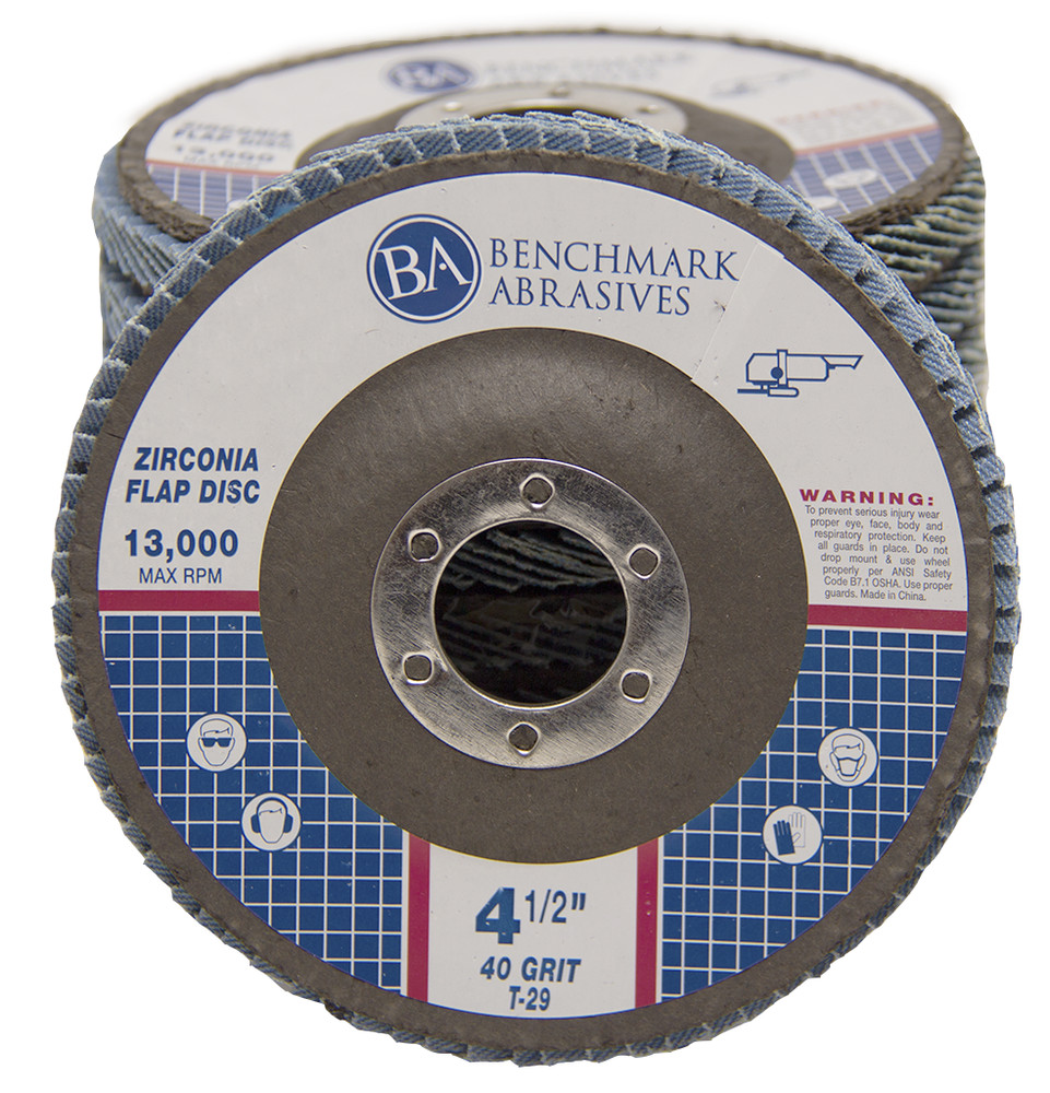 50 Pack 4.5” x 7/8″ Professional 40 Grit Zirconia Flap Disc Grinding Wheels T29