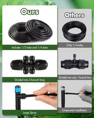 240FT Automatic Drip Irrigation System for Garden, Lawn, and Greenhouse