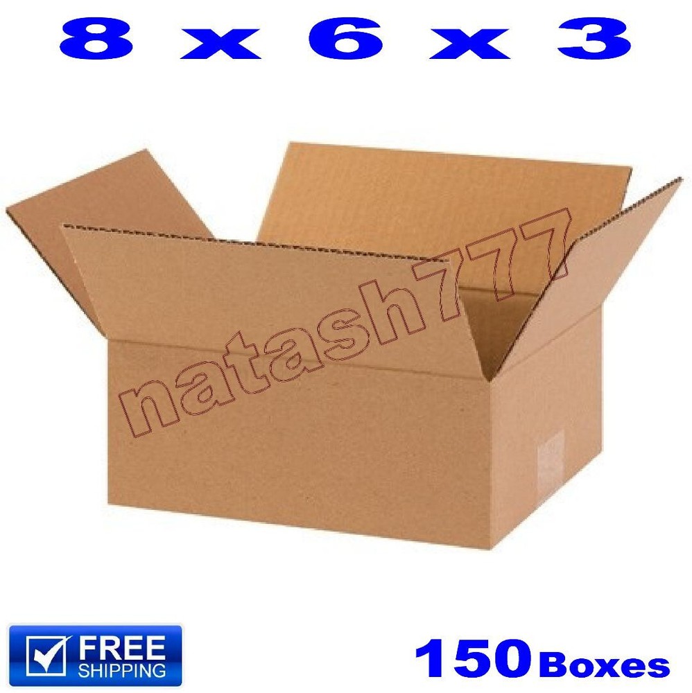 150 – 8x6x3 Cardboard Boxes 32ECT Mailing Packing Shipping Corrugated Carton
