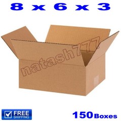 150 – 8x6x3 Cardboard Boxes 32ECT Mailing Packing Shipping Corrugated Carton