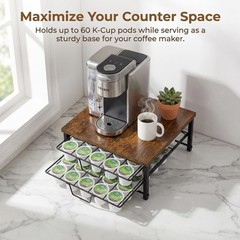 SPEDAY 2 Tier Coffee Pod 12.7 inches x 12.59 x 5.9 inches, wood