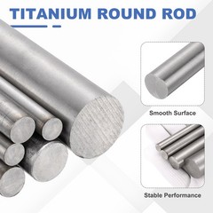 Titanium Round Rod 0.75″ Dia(19mm) 4″ Length TA2 Titanium Solid Bar